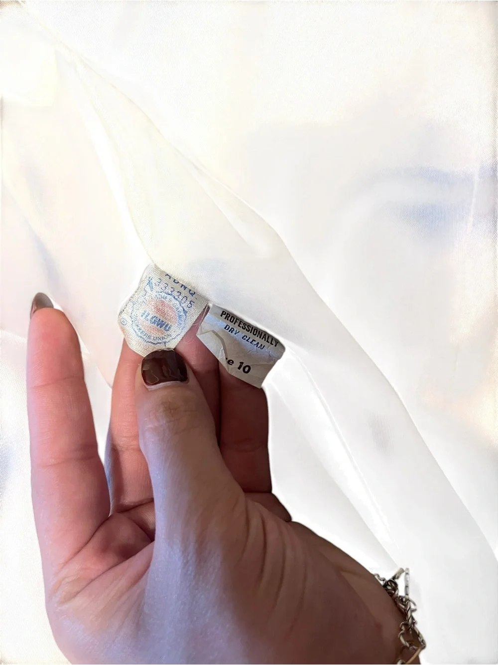 Cream Satin-Lined Coat Interior Detail - Picture 8 of 9